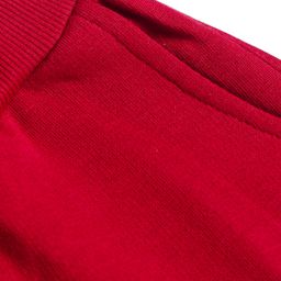 Zero Knit Full Length Solid Colour Fleece & Woollen Bottom - Red image 3