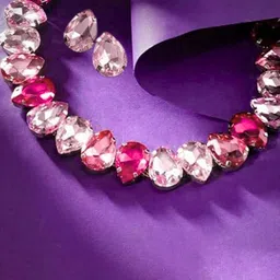 MANSIYAORANGE 18K Gold Plated Stones-Studded Jewellery Set-27