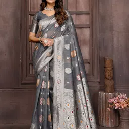 KALINI Ethnic Motifs Woven Design Zari Saree-44