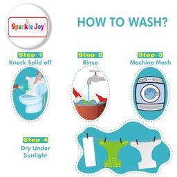 Sparkle Joy Washable & Reusable Cloth Diaper Pocket Without Inserts - Green image 4