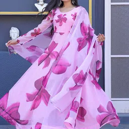 Jash Creation Floral Print Crepe Fit & Flare Maxi Dress-image-74