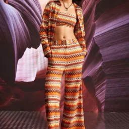 Dash and Dot Self Design Crop Top & Trouser With Jacket-picture-15