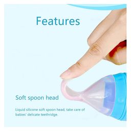 Joy Buzz Baby Silicone 90 ml Spoon Feeder & Rattle Teether Pack Of 2 - Blue image 5