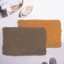 BIANCA Set Of 2 Mushroom Texture Non-Slip Shaggy Bath Rugs image 1