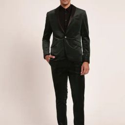 Lindbergh Dark Green Slim Fit Two Piece Suit-image-35