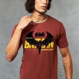 Bewakoof Red Cotton Regular Fit Printed T-Shirt-image-56