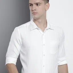 Luxe by TIGC Men Self Design Slim Fit Opaque Formal Shirt-image-27