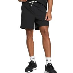 Puma Mmq Black Relaxed Fit Solid Shorts-image-93