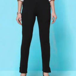FITHUB Black Skinny Fit High Rise Trousers-image-26