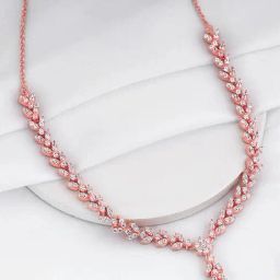 GIVA 925 Silver Rose Gold Floral Splurge Necklace-image-9