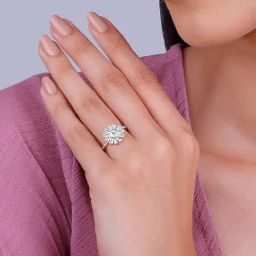 GIVA 925 Sterling Silver Anemone Ring Fixed Size For Women image 3