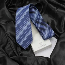 KOVOVE Men Blue Striped Broad Tie-image-50