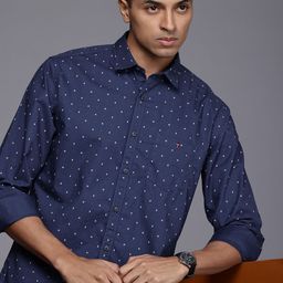 Louis Philippe Jeans Slim Fit Opaque Printed Pure Cotton Casual Shirt-image-83