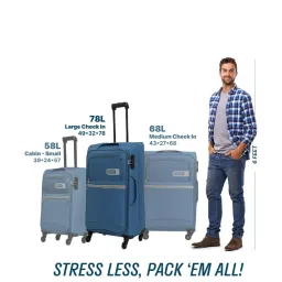 Citizen Journey Pulse Blue Solid Soft Large Trolley Bag - 78 Cms image 4