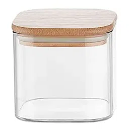 Femora Borosilicate Glass Bamboo Lid Air Tight Jar - 450 ml-10