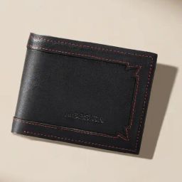 Hidesign Kawaii Black Casual Leather Bi-Fold Wallet for Men-image-88