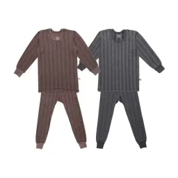 Vimal Jonney Kids Multicolor Regular Fit Thermal Set - Pack of 2-picture-36