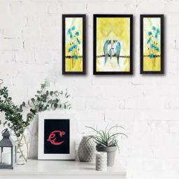 eCraftIndia Set of 3 Flying Birds Satin Matt Texture UV Art Painting-image-106