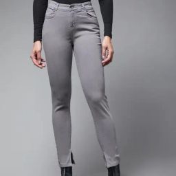 DOLCE CRUDO Grey Skinny Fit Jeans-picture-7
