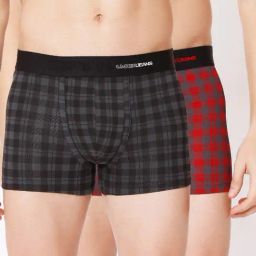 Underjeans By Spykar Multi Regular Fit Checks Trunks - Pak of 2-image-41