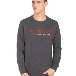 U.S. Polo Assn. Dark Grey Regular Fit Printed SweatShirt-47