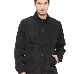 Basics Black Comfort Fit Jacket-image-85