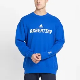 Adidas Royal Blue Cotton Loose Fit Printed Sweatshirt-image-39