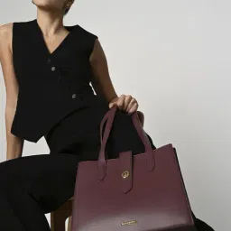 Accessorize London Maroon Celest Tote-picture-13