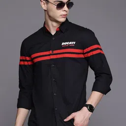 Ducati Striped Regular Fit Pure Cotton Shirt-picture-13
