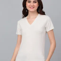 Dressitude Women V-Neck Pure Cotton T-shirt-image-15