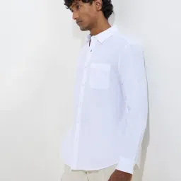 WES Casuals by Westside White Relaxed-Fit Cotton-Blend Shirt-picture-43