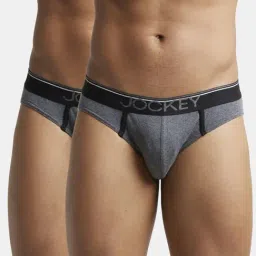 Jockey 8044 Dark Navy Super Combed Cotton Rib Briefs with Ultrasoft Waistband - Pack of 2-image-4