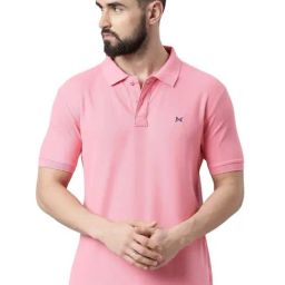 Force NXT Light Pink Cotton Regular Fit Polo T-Shirt-image-83