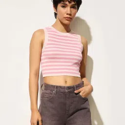 Only Pink Stripes Crop Top-picture-0