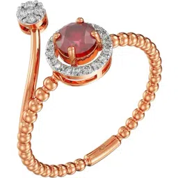 Joyalukkas 18k (750) Purity Rose Gold Crimson Glow Diamond Ring-image-85