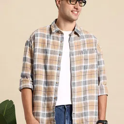 Mast & Harbour Men Opaque Checked Casual Shirt-picture-0
