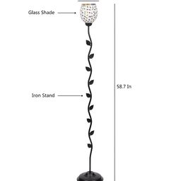 Devansh Black & Red Glass Leaf Floor Lamp-32