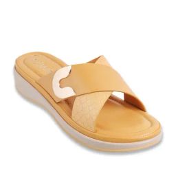 Catwalk Women's Yellow Cross Strap Wedges-image-33