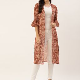 WISSTLER Floral Printed Longline Shrug-25