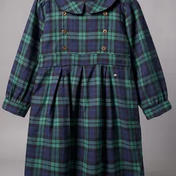 Purple United Kids Checked Fit & Flare Dress-picture-15