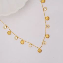 Perfectly Average Shell Charm Necklace-4