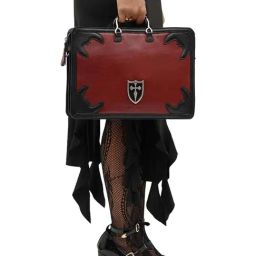 Hidesign Kawaii Red & black Leather Medium Messenger Bag-1