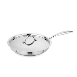Prabha Stainless Steel Silver Fry Pan with Lid- 24cm, 1.6L-image-70