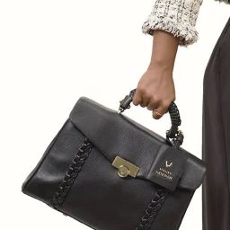Hidesign Black Textured Medium Satchel Handbag-38
