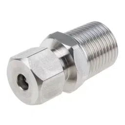RS PRO in-Line Thermocouple Compression Fitt ing for Thermocouple 1/2 NPT 1/4 in Probe, 1235582-35