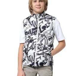 Jack & Jones Junior White & Black Printed Jacket-image-34