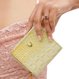 Hidesign Kawaii Lemon yellow Casual Leather Bi-Fold Wallet for Men-image-37
