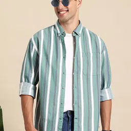 Mast & Harbour Men Opaque Striped Casual Shirt-picture-13