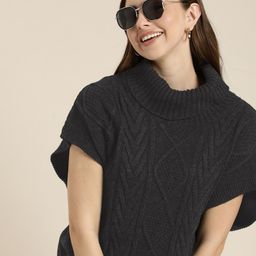 HERE&NOW Cable Knit Turtle-Neck Pullover Sweater-image-86