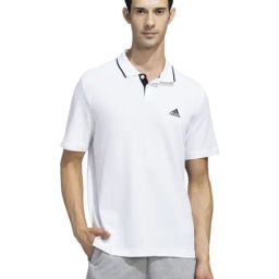 Adidas White Cotton Regular Fit Sports Polo-image-67
